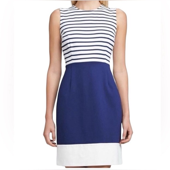 KATE SPADE Sarita Navy Striped Color Block Dress Size S